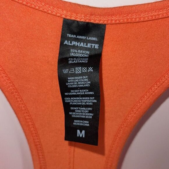 Alphalete Women’s RacerBack Activewear Tank Top Orange NWT Medium - Picture 4 of 6